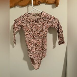 WHEAT Floral Long Sleeve Onesie